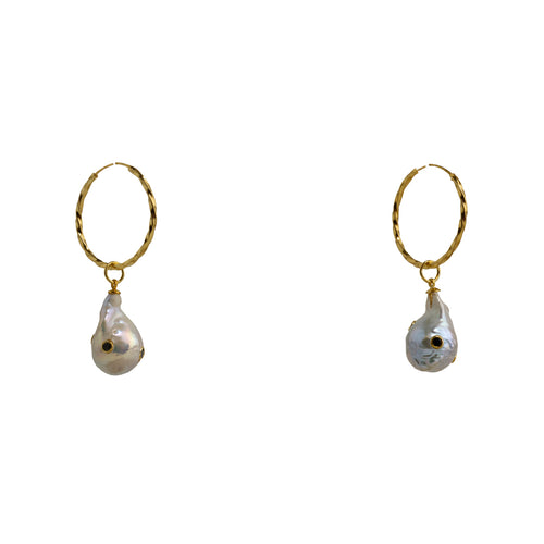 Earrings Baroque Pearl Hoops