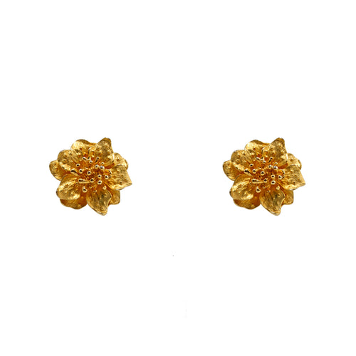 Earrings Golden Floral