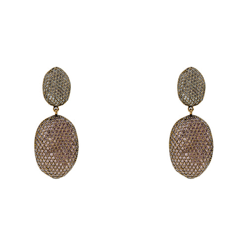 Earrings Champagne to Dark Crystal