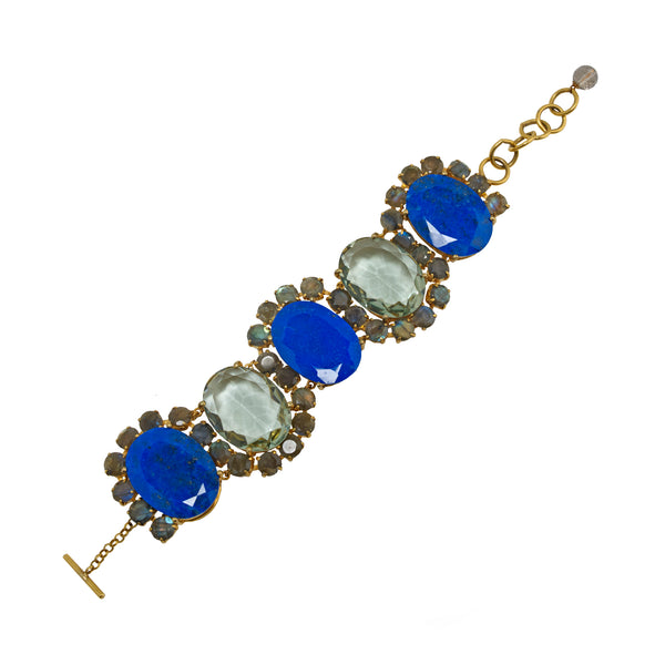 Semi-Precious  Bracelet Lapis Lazuli Ovals