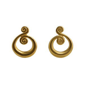 Earrings  Gold Swirl Hoops