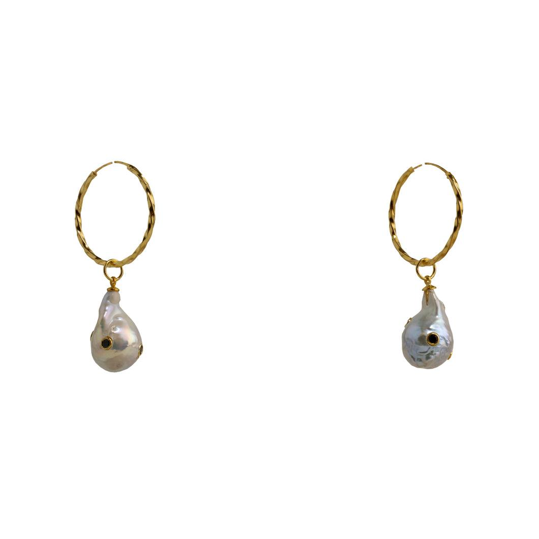 Earrings Baroque Pearl Hoops