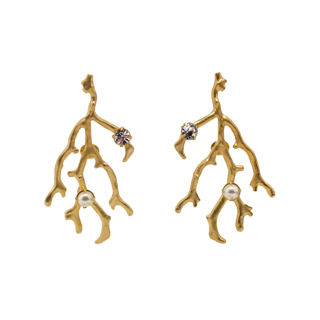 Earrings Gold Branches