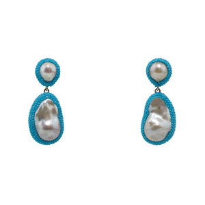 Earrings Baroque in Turquoise
