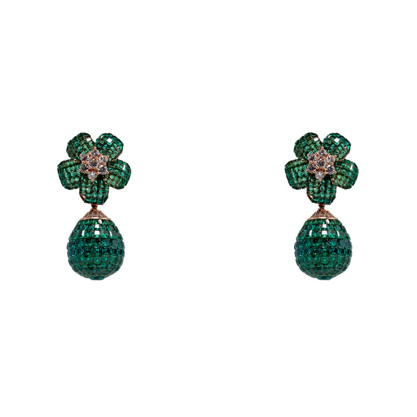 Earrings Emerald Crystals