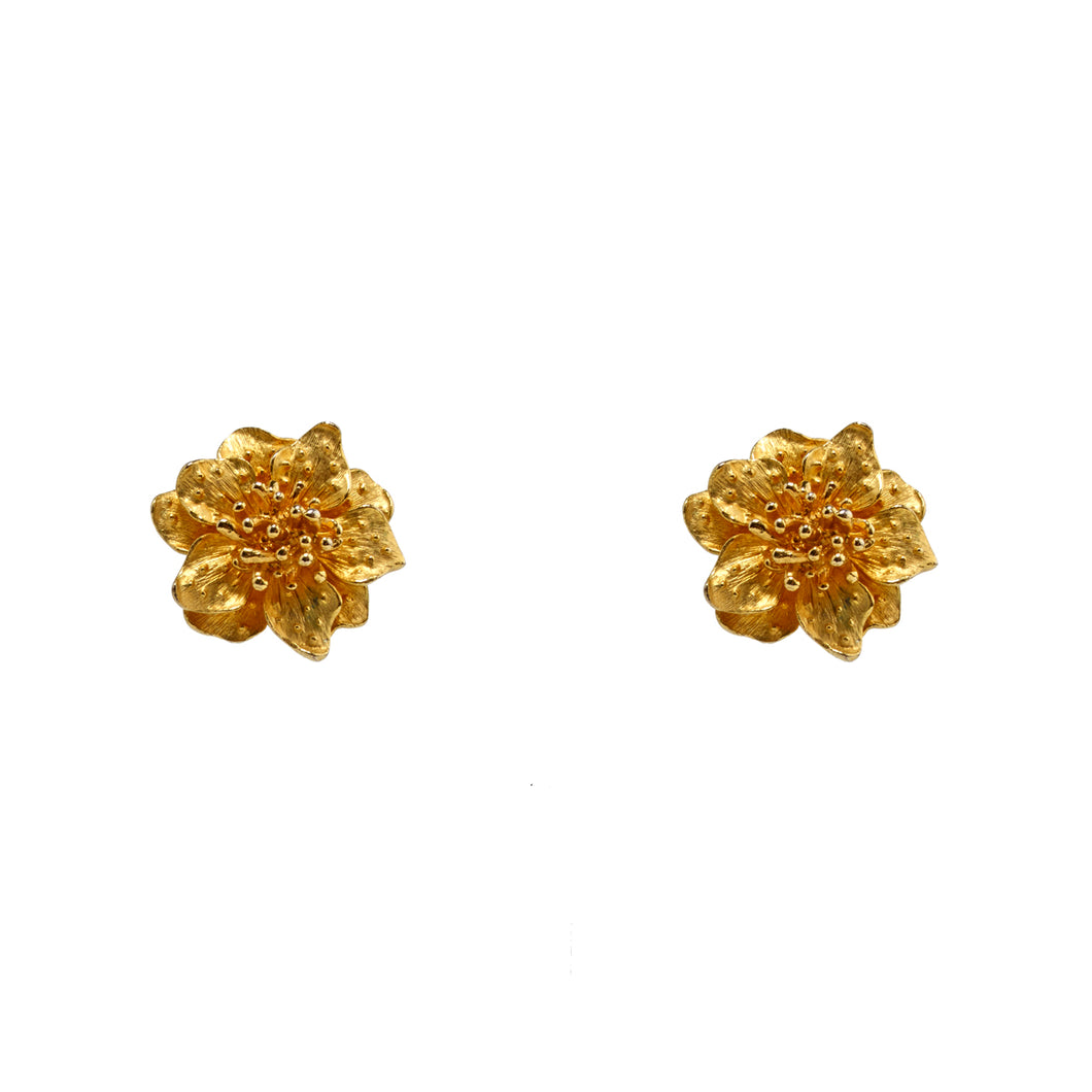 Earrings Golden Floral