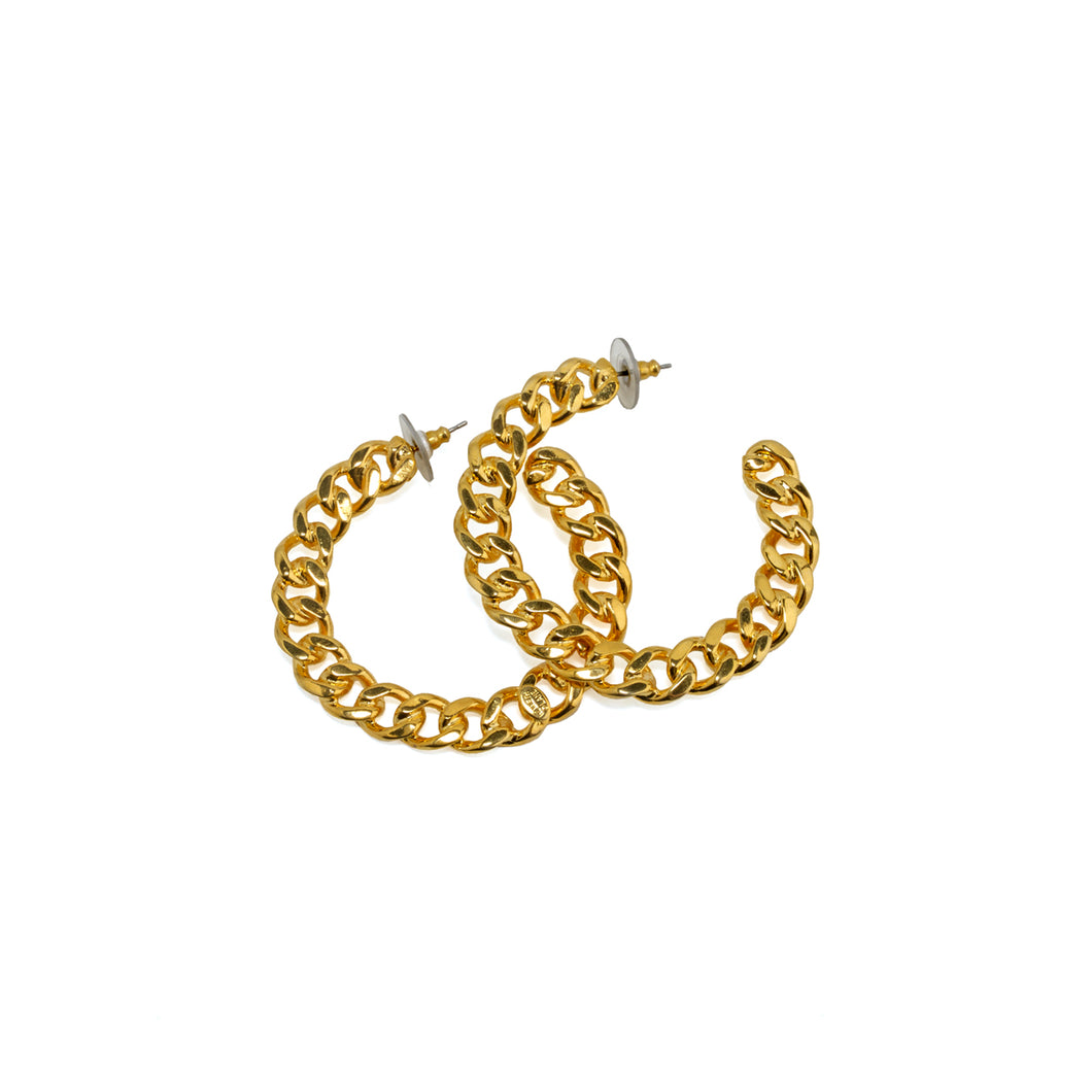 Earrings Golden Chain Hoops