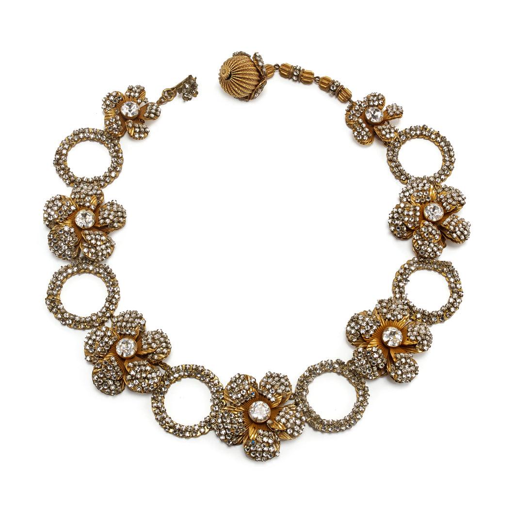 Miriam Haskell Floral Crystal Necklace