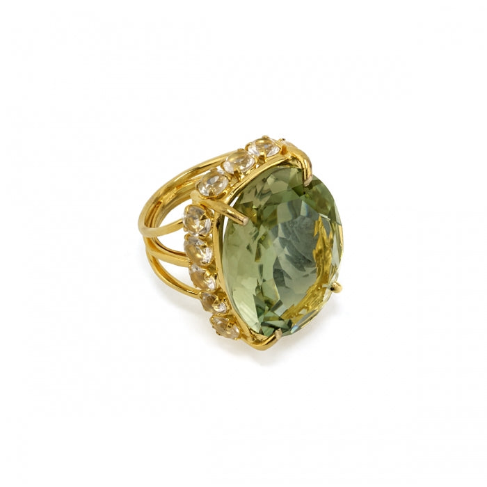 Semi-precious Ring Green Amethysts