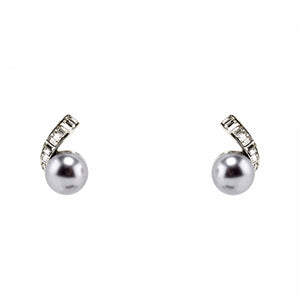Earrings Grey Pearl and Baguette