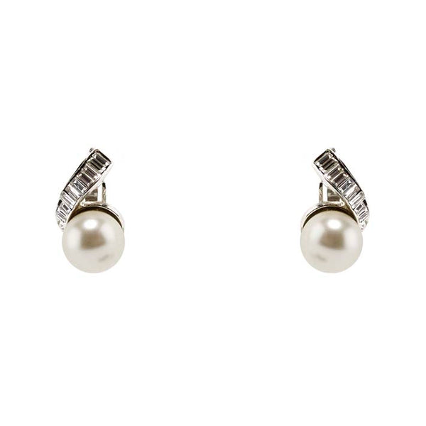 Earrings Baguette and Pearl