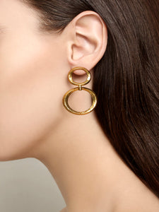 Earrings  Gold Double Oval Hoops