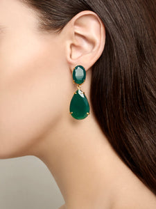 Semi-precious Earrings Green Agate