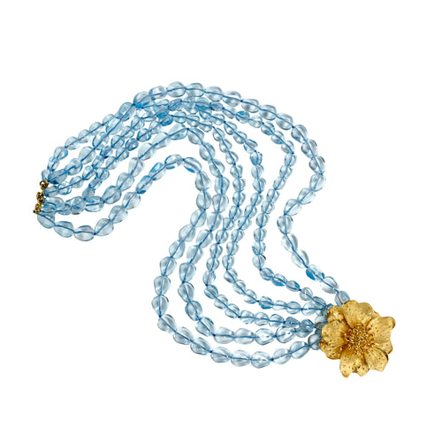Necklace Golden Flower Clasp